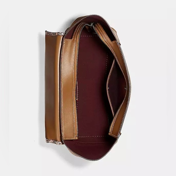 Coach Courier Carryall 23 In Colorblock Signature Canvas With Snakeskin Detail - Picture 5 of 10